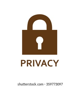 privacy lock icon, brown icon