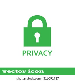 privacy lock icon, green icon