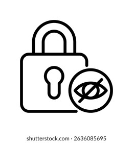 Privacy Lock Icon Line Vector Illustration