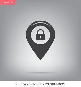 privacy lock icon, icon map pin.