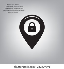 privacy lock icon, icon map pin.