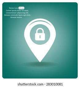 privacy lock icon, icon map pin.