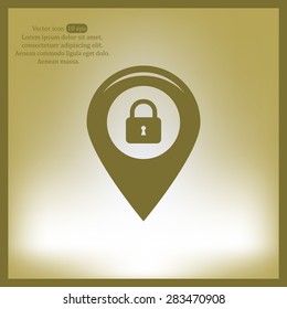 privacy lock icon, icon map pin.