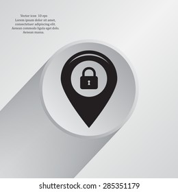 privacy lock icon, icon map pin.