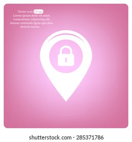 privacy lock icon, icon map pin.