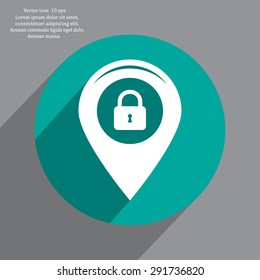 privacy lock icon, icon map pin.