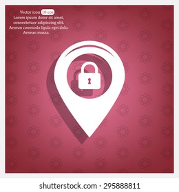 privacy lock icon, icon map pin.