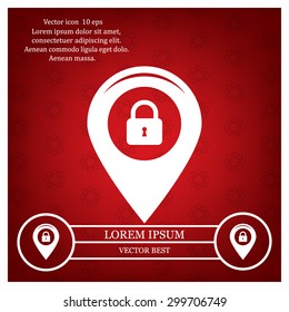 privacy lock icon, icon map pin.