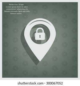 privacy lock icon, icon map pin.