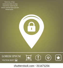 privacy lock icon, icon map pin.