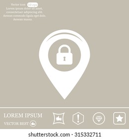 privacy lock icon, icon map pin.