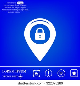 privacy lock icon, icon map pin.