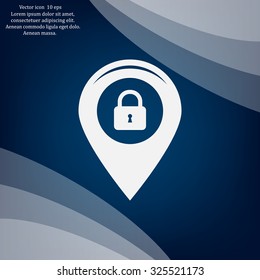 privacy lock icon, icon map pin.