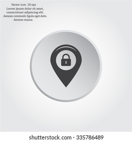privacy lock icon, icon map pin.