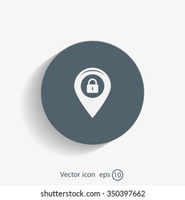 privacy lock icon, icon map pin.