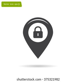 privacy lock icon, icon map pin.