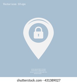 privacy lock icon, icon map pin.