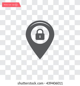privacy lock icon, icon map pin.