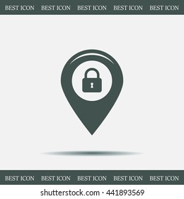 privacy lock icon, icon map pin.