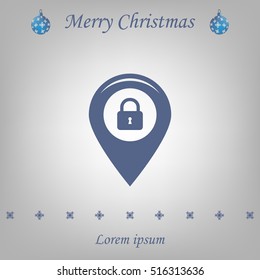 privacy lock icon, icon map pin.