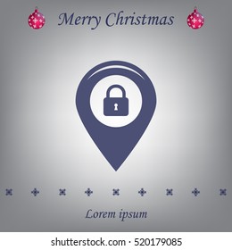 privacy lock icon, icon map pin.