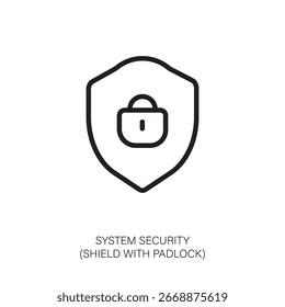Privacy Lock Padlock with Shield Icon