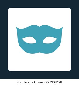 Privacy Mask icon from Primitive Buttons OverColor Set. This rounded square flat button is drawn with blue and white colors on a dark blue background.