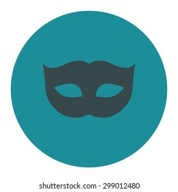 Privacy Mask icon from Primitive Round Buttons OverColor Set. This round flat button is drawn with soft blue colors on a white background.