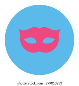 Privacy Mask icon from Primitive Round Buttons OverColor Set. This round flat button is drawn with pink and blue colors on a white background.