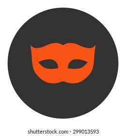 Privacy Mask icon from Primitive Round Buttons OverColor Set. This round flat button is drawn with orange and gray colors on a white background.