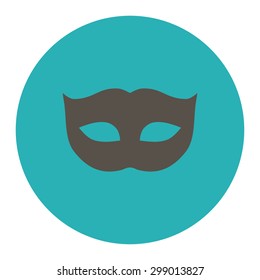Privacy Mask icon from Primitive Round Buttons OverColor Set. This round flat button is drawn with grey and cyan colors on a white background.