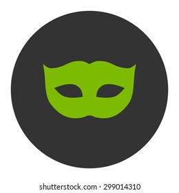 Privacy Mask icon from Primitive Round Buttons OverColor Set. This round flat button is drawn with eco green and gray colors on a white background.