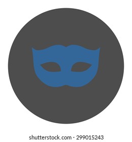 Privacy Mask icon from Primitive Round Buttons OverColor Set. This round flat button is drawn with cobalt and gray colors on a white background.