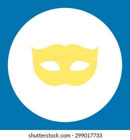 Privacy Mask icon from Primitive Round Buttons OverColor Set. This round flat button is drawn with yellow and white colors on a blue background.