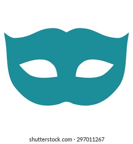 Privacy Mask icon from Primitive Set. This isolated flat symbol is drawn with soft blue color on a white background, angles are rounded.