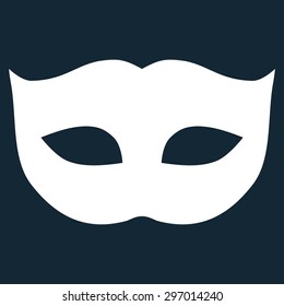 Privacy Mask icon from Primitive Set. This isolated flat symbol is drawn with white color on a dark blue background, angles are rounded.