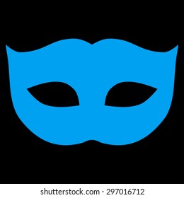 Privacy Mask icon from Primitive Set. This isolated flat symbol is drawn with blue color on a black background, angles are rounded.