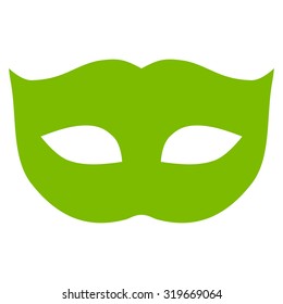 Privacy Mask icon from Primitive Set. This isolated flat symbol is drawn with eco green color on a white background, angles are rounded.