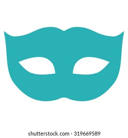 Privacy Mask icon from Primitive Set. This isolated flat symbol is drawn with cyan color on a white background, angles are rounded.