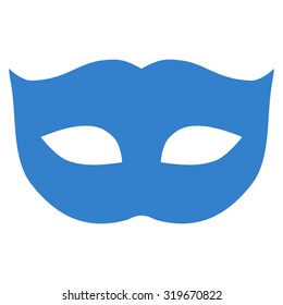 Privacy Mask icon from Primitive Set. This isolated flat symbol is drawn with cobalt color on a white background, angles are rounded.