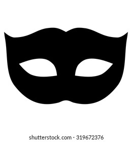 Privacy Mask icon from Primitive Set. This isolated flat symbol is drawn with black color on a white background, angles are rounded.