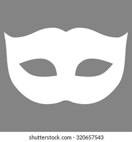 Privacy Mask icon from Primitive Set. This isolated flat symbol is drawn with white color on a gray background, angles are rounded.
