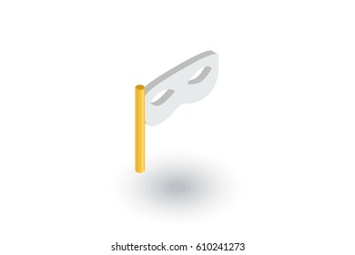 Privacy, mask, masquerade isometric flat icon. 3d vector colorful illustration. Pictogram isolated on white background