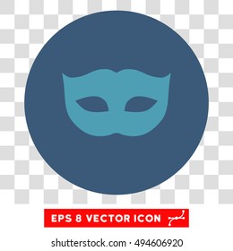 Privacy Mask round icon. Vector EPS illustration style is flat iconic bicolor symbol, cyan and blue colors, transparent background.