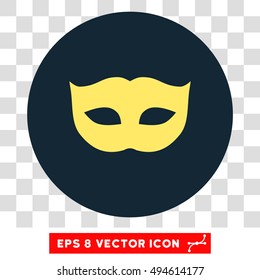 Privacy Mask round icon. Vector EPS illustration style is flat iconic bicolor symbol, yellow and dark blue colors, transparent background.