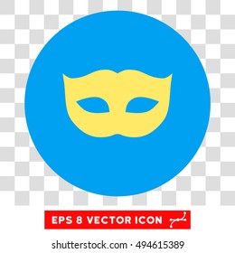 Privacy Mask round icon. Vector EPS illustration style is flat iconic bicolor symbol, yellow and blue colors, transparent background.