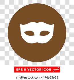 Privacy Mask round icon. Vector EPS illustration style is flat iconic bicolor symbol, white and brown colors, transparent background.