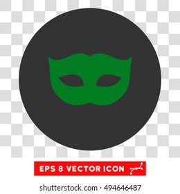 Privacy Mask round icon. Vector EPS illustration style is flat iconic bicolor symbol, green and gray colors, transparent background.
