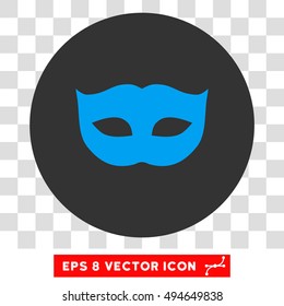 Privacy Mask round icon. Vector EPS illustration style is flat iconic bicolor symbol, blue and gray colors, transparent background.