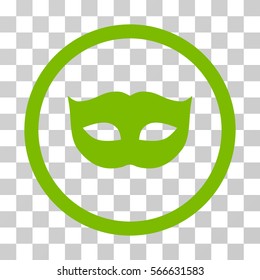 Privacy Mask rounded icon. Vector illustration style is flat iconic symbol inside a circle, eco green color, transparent background. Designed for web and software interfaces.